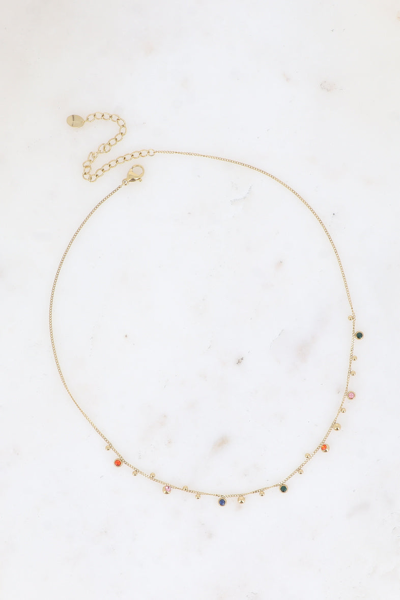 Balls And Cut Crystals Necklace