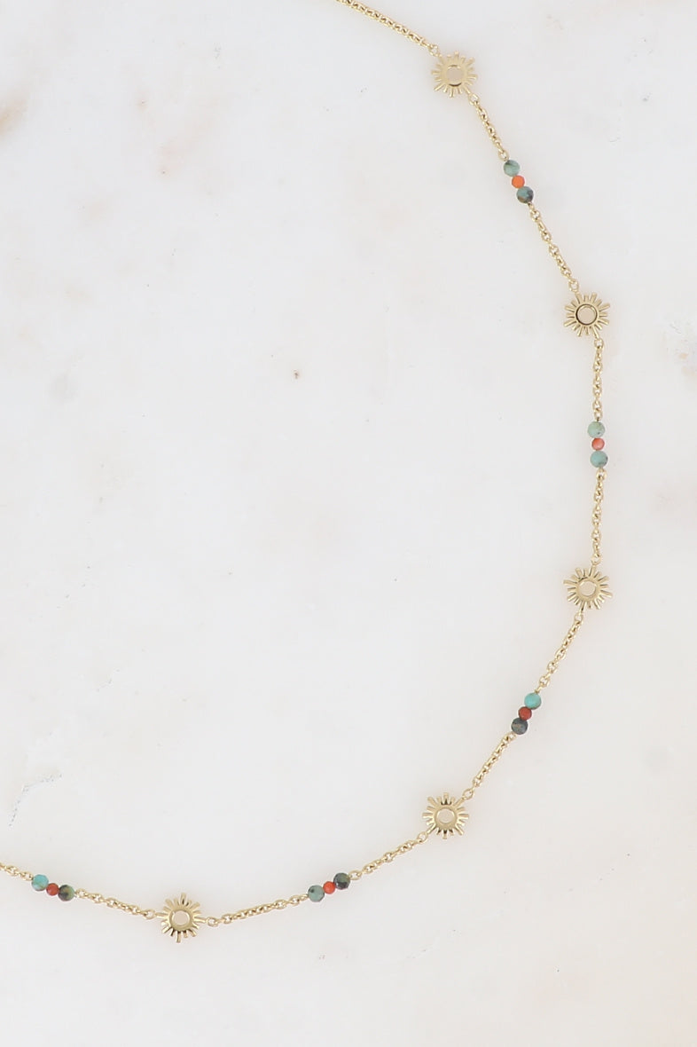 Sun Tassels and Beads Necklace