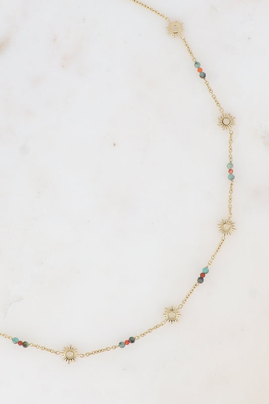 Sun Tassels and Beads Necklace