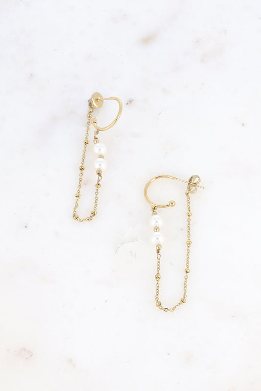Chain Earring with Resin Beads